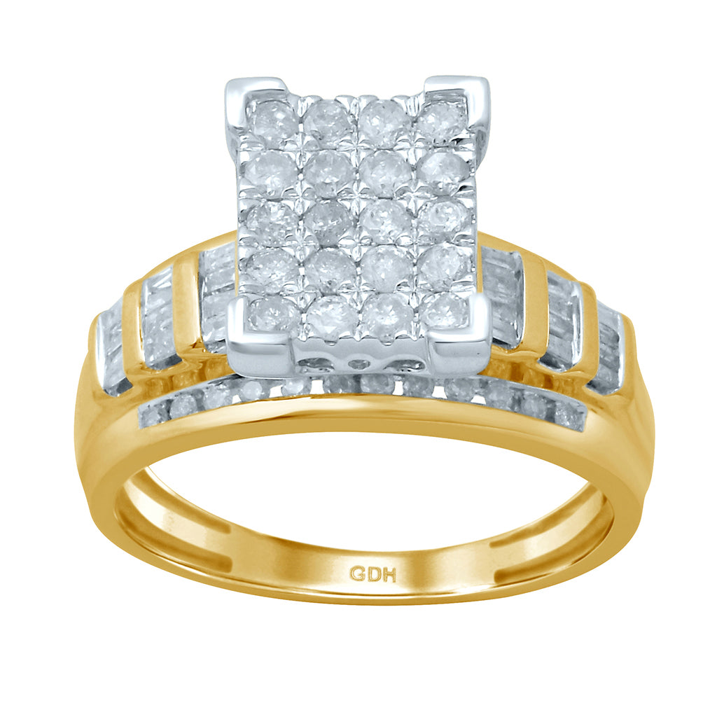 10KT 0.49-0.55CT D-CINDRELLA RING "SQUARE"
