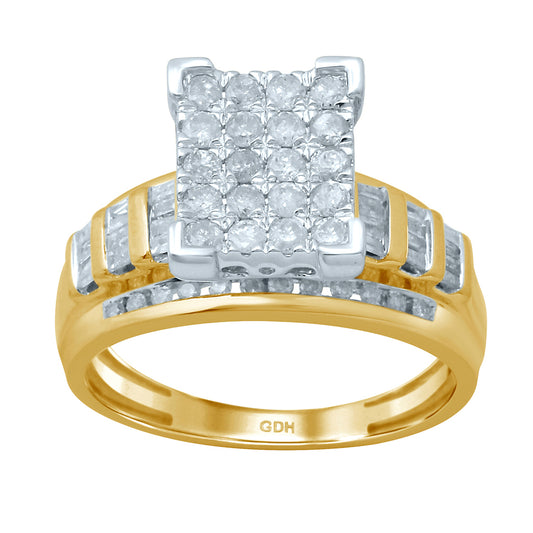 10KT 0.49-0.55CT D-CINDRELLA RING "SQUARE"