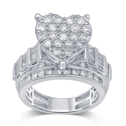 10KT 1.98-2.08CT D-CINDRELLA RING "HEART"