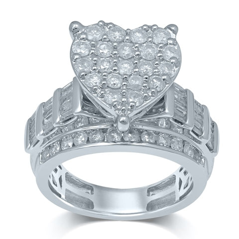 10K 1.98-2.03CT D-CINDRELLA RING " HEART"