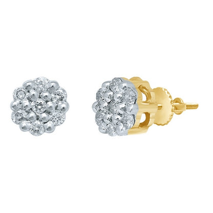 10KT 0.10-0.12CT D-FLOWER EARRINGS