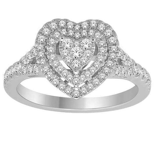 10K 0.50CT D-LADIES RINGS "HEART"