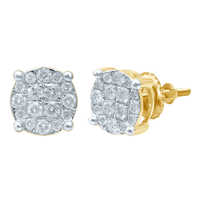 10KT 0.84-1.08CT D-EARRINGS "SUPER FLOWER"