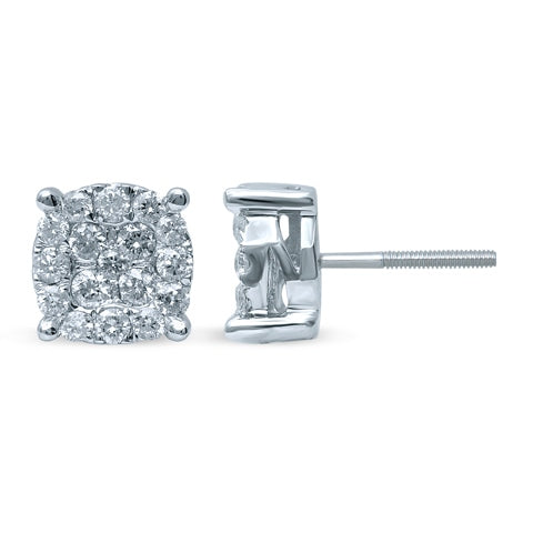 10KT 0.97-1.05CT D- EARRINGS "SUPER FLOWER"