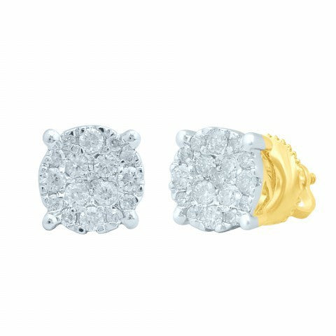 10KT 0.33-0.40CT D-EARRINGS "SUPER FLOWER "