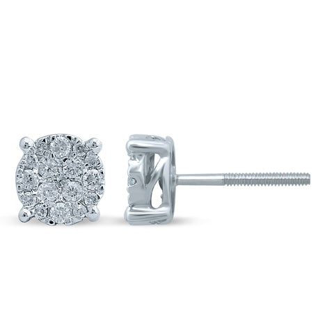10KT 0.33-0.37CT D-EARRINGS"SUPER FLOWER"