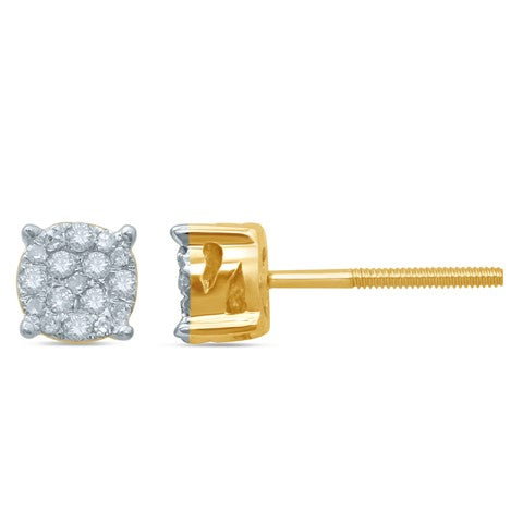 10KT 0.14-0.18CT D-EARRINGS "SUPER FLOWER"