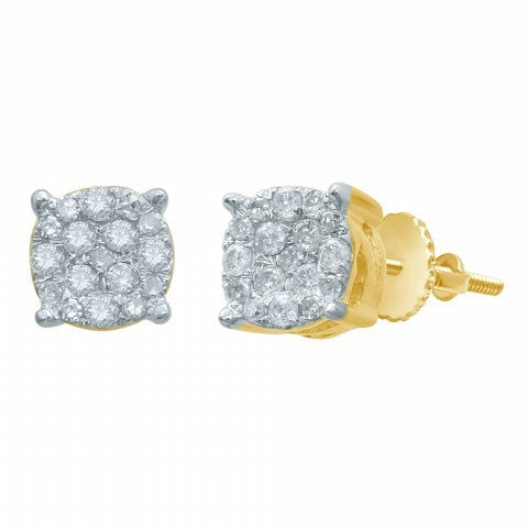 10KT 0.14-0.18CT D-EARRINGS "SUPER FLOWER"