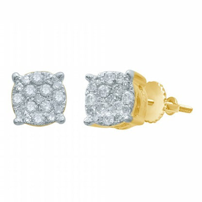 10KT 0.14-0.18CT D-EARRINGS "SUPER FLOWER"