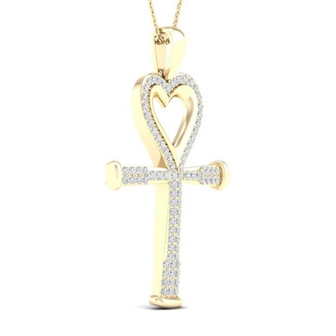 SPL PRICE 10KT 0.21CT D-CHARM "ANKH WITH HEART"