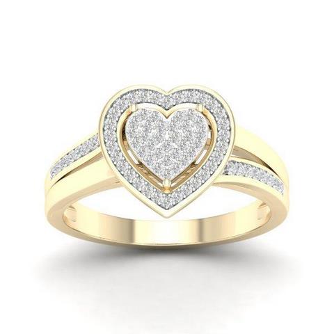 10K 0.20CT D-MICROPAVE RINGS HEART