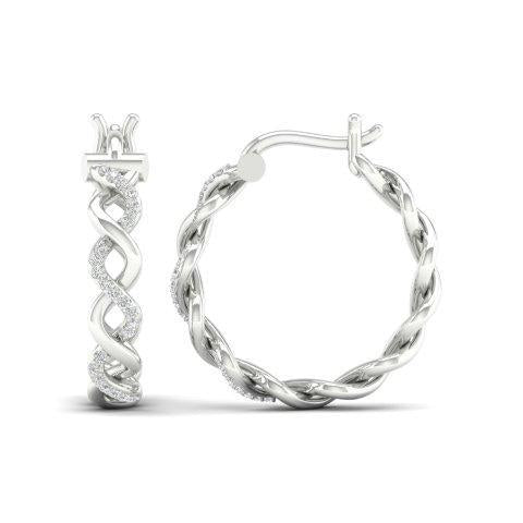 10K 0.10CT D-EARRING "HOOP"