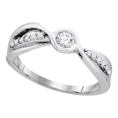 10K WHITE GOLD ROUND DIAMOND SOLITAIRE BRIDAL ENGAGEMENT RING 1/3 CTTW