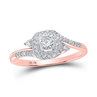 10K WHITE GOLD ROUND DIAMOND SQUARE RING 1/3 CTTW